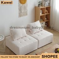 KW Nordic Minimalism Cashmere-Like Sofa Square Tofu Sofa Chair Living Room Sofa Bed