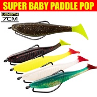 Softlure Paddle Pop Zman 7cm Wormhook Hengjia Bukan Ozmy Super Baby Silencer Umpan Ikan Gabus Toman