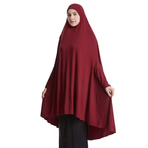 Large Khimar Muslim Women Hijab One Piece Overhead Prayer Dress Niquab Scarf Gowns Burka Kaftan Rama