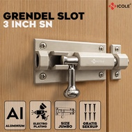 Large Slot Latch for Round Doors, 6 Jumbo Doors SN Nicole/ 3 InchBolt