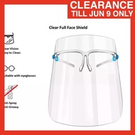 (GUARANTEED ANTI-FOG)  Protective Face Shield Transparent Face Shield with Glasses Spectacle Face Mask 面罩