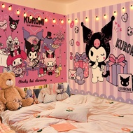 Kayu manis jed Dog kain latar belakang ins Cartoon Girl Heart Kuromi kain gantung bilik Asrama Tempa