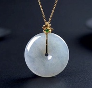 冰種翡翠平安扣項鍊 18K金 | 天然緬甸玉翡翠A貨 | 送禮