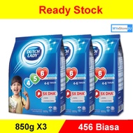 DUTCH LADY 456 (Biasa/Plain) 850g X3. [Susu Tepung. Milk Powder. Milk Formula. Powder Milk]