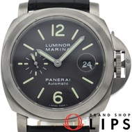 沛納海 Luminor Marina 44毫米 PAM00240，鈦金屬/皮革錶帶男士腕錶，黑色，拋光，成色極佳 [二手]