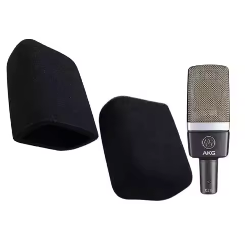 SHELKEE Foam Microphone Windscreen for AKG C214 Condenser Microphones - as a Pop Filter for the Micr