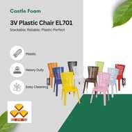 DIRECT FACTORY Castle Foam Original 3V EL701 Grad A High Quality Stackable Dining Kerusi Plastic Sid