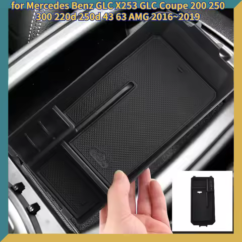 for Mercedes Benz GLC X253 GLC Coupe 200 250 300 220d 250d 43 63 AMG 2016~2019 of Armrest Box Storag
