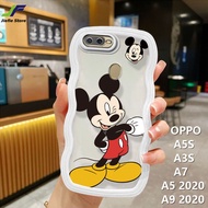 เคสโทรศัพท์การ์ตูน Mickey Mouse JieFie สำหรับ OPPO A5S /Oppo A3S /Oppo A5 2020 / A9 2020 /Oppo A7แฟชั่นน่ารักมินนี่มิกกี้เคสคู่ฝ้าโปร่งแสง Soft TPU ฝาครอบโทรศัพท์ขอบคลื่น