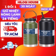 2000ml thermos bottle, large and fat 2L water bottle, 9.5cm wide mouth, 2 convenient ways to drink, 