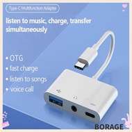 BORAG Type-C to 3.5m USB Splitter Mobile Phone Tablet Data Transmission