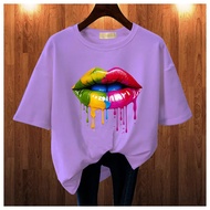 BAJU KAOS KOREAN STYLE KPOP LIPS COLOR BAJU KAOS IMPORT BEST QUALITY BLUS BUTTER JUMBO OVERSIZE KPOP