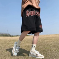 M-8XL Trendy Sports Printed Shorts Men Casual Couple Elastic Pants Cotton Beach Loose Skateboard Men