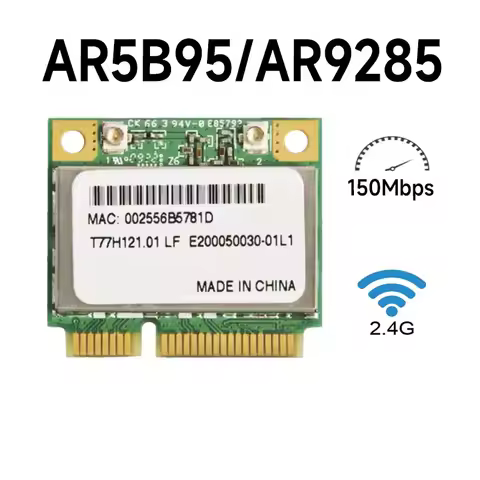 Atheros 9285 AR5B95 AR9285 802.11B/G/N 150Mbps Wlan Half Mini PCI-E WiFi Wireless Card For DELL ASUS