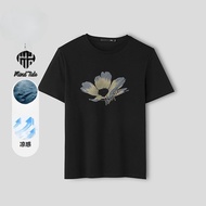 HLA/Hailan Home Printed T-shirt Men's Short Sleeved New Fashion Casual Cool Black T-shirt