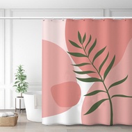 Morandi Ins Style Shower Curtain Abstract Geometric Dry Wet Separation Mildew-Proof Partition Curtain Waterproof Curtain Bathroom Curtain Door Curtain