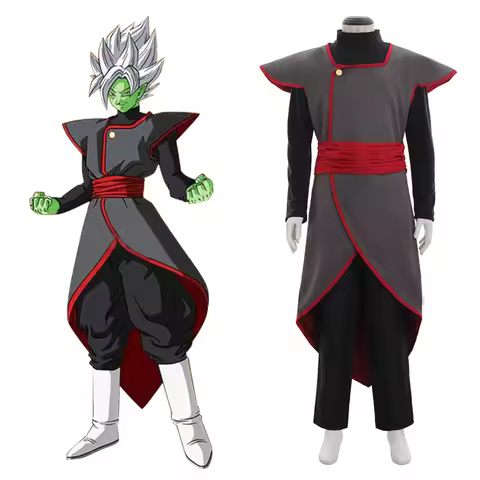 Anime Zamasu Cosplay Costume Men Black Suits Full Sets Halloween Party Outfits