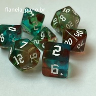 7PCS Multicolor Resin Dice Set – RPG Dice for DND, Tabletop Games, Gradient Polyhedral Dice