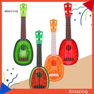 [AM] Ukulele Toy Adorable Simulated ABS Fruit Four-string Ukulele for Home