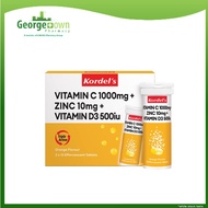 KORDELS  VIT C 1000MG+ZINC10MG+VIT D3 500IU EFFERVESCENT ORANGE 30S