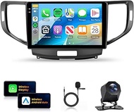 [4+64G] Car Stereo for Acura TSX 09-14/ Honda Spirior 09-13/Honda Accord 08-12 Wireless Carplay Andr