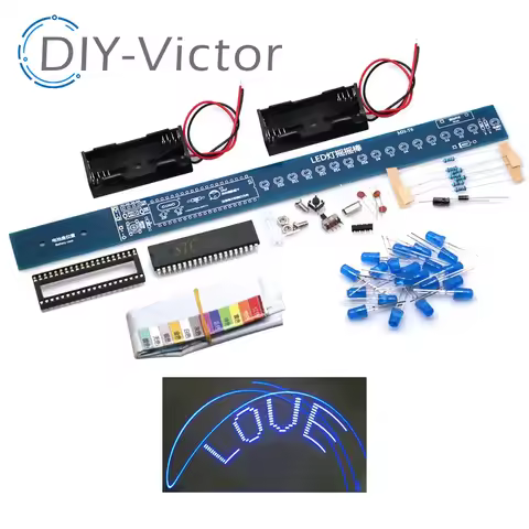 16 Bits POV LED Stick Light Rocker Diy Kit Shaking STC89C52 51 Microcontroller Electronic Solder Kit