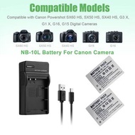 全新 Brand New Canon PowerShot G1 X/ G3 X/ G15/ G16/ SX40 HS/ SX50 HS/ SX60 HS NB-10L Replacement Battery (Buy 2 batteries get 1 USB charger free) NB-10L 代用電池 (買2粒電池送USB充電器1個)
