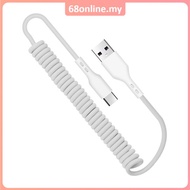 [Johor Seller] 66W 6A Car Spring Data Cable / Super Fast Charging Cable / Aluminum Alloy Braided Spr