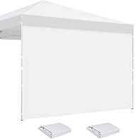 FORALEBEN Canopy Sidewalls for 10x10 Pop Up Tent Gazebo Frame, 2 Pack SunWalls, White (2PCS Side Pan