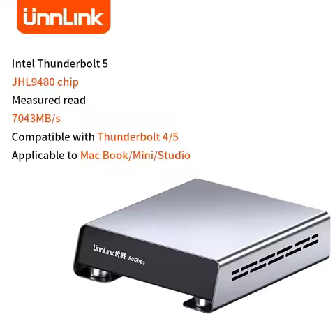 Unnlink 80Gbps Hard Drive Enclosure SSD Box is Suitable for Thunderbolt 4/5/USB4macmini Expansion 8T