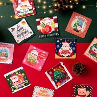 【Louisheart】 10PCS Christmas Greeg Cards For Kids Mini Christmas Wishes Greeg Cards Envelopes Christmas Party Postcards Gift Cards Hot