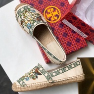 Wu Ying Original Tory Burch Embroidery Style Women Flats Casual Shoes Fisherman