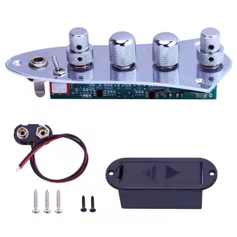 New 5 Jazz JB Bass Loaded Wired Control Plate for 4/5 String Bass Guitar Parts JB-08CR