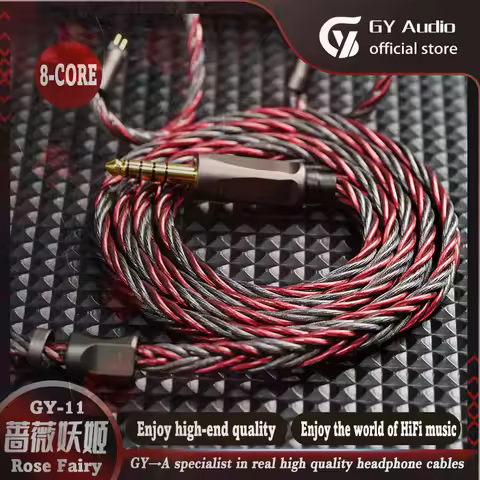 GY HiFi-11 Rose Fairy Earphone Cable Graphene Liquid Nitrogen Single Crystal Silver 2% palladium Hea