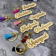 Keychain nama l Keychain kayu l Engraving keychain