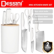 DESSINI ITALY 4 IN 1 Kitchen Knife Scissor Cutting Cleaver Storage Holder Cutlery Organizer / Alatan