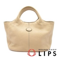 二手 Tod's 兩用皮革手提包，米色