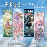 Infinity Nikki Fanmade Holographic Laser Ticket Set - 4-Piece (Style A/B/C/D), 7x20cm, Double-sided 
