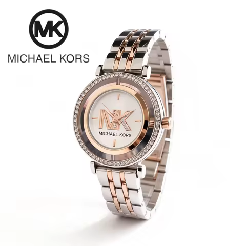 Michael Kors Ladies Quartz Watch Rotatable Dial Casual Fashion Luxury Business Alloy Timer Wristwatc