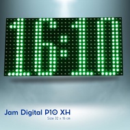 HIJAU Green Digital Clock K1B1 - XH P10 Led Clock Wall Clock