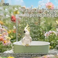 CEASI Parrot Bathtub Accessory, Automatic Bird Bath Shower Bathing Box, Pet Supplies Garden Outside 