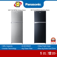 Panasonic Refrigerator (325L)(Silver / Black) AI ECONAVI Inverter Blue Ag 2-Door Fridge NR-TV341BPSM / NR-TV341BPKM
