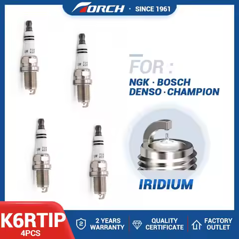 4PCS Iridium Candle TORCH K6RTIP Replace for 7700500155 FR78X PFR6B BKR6E Denso IK20 IK20TT TORCH 70