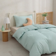 單人/冬月羽絨被/好收納、可機洗、免被套、超保暖-細格綠