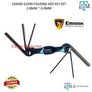 EMARK 62500 Folding Hex Key Set 2.0mm ~ 6.0mm