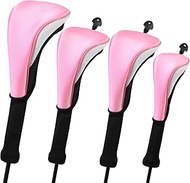 Golf Club Head Cover for Driver Fairway 4 Pcs Woods Headcovers, Golf Accessories Hybrid Head Covers 
