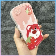 Case iPhone 6 / 6S Flexible iPhone 6S Case With cute Pink Loso Strawberry Bear Wavy Border Shockproof Protect camera
