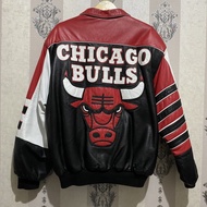 Jaket Vintage Chicago Bulls Reversible Leather Jeff Hamilton Original