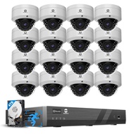 GWSECU 16 Camera Security Systems PoE, 4K 16CH H.265 NVR with 4TB HDD, AI Human Vehicle Detection, 1