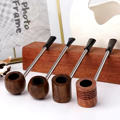 Ru-rosewood Smoke Metal Smoking Pipes Wood Pipe Portable Tobacco Popeye Sailor Gift